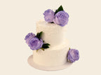 Pearl and Purple Rose Wedding Cake