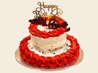 Two Tier Rosette Birthday Cake