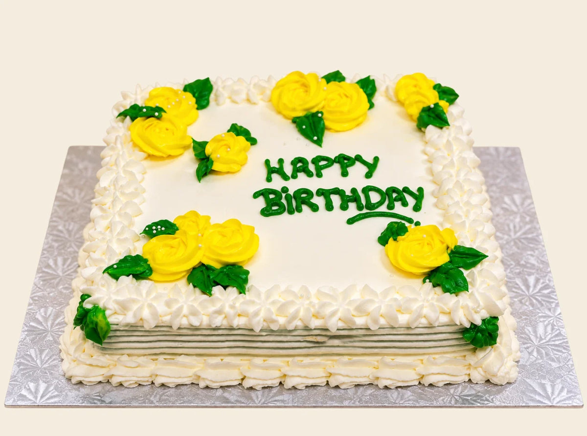 Yellow Theme Birthday Cake