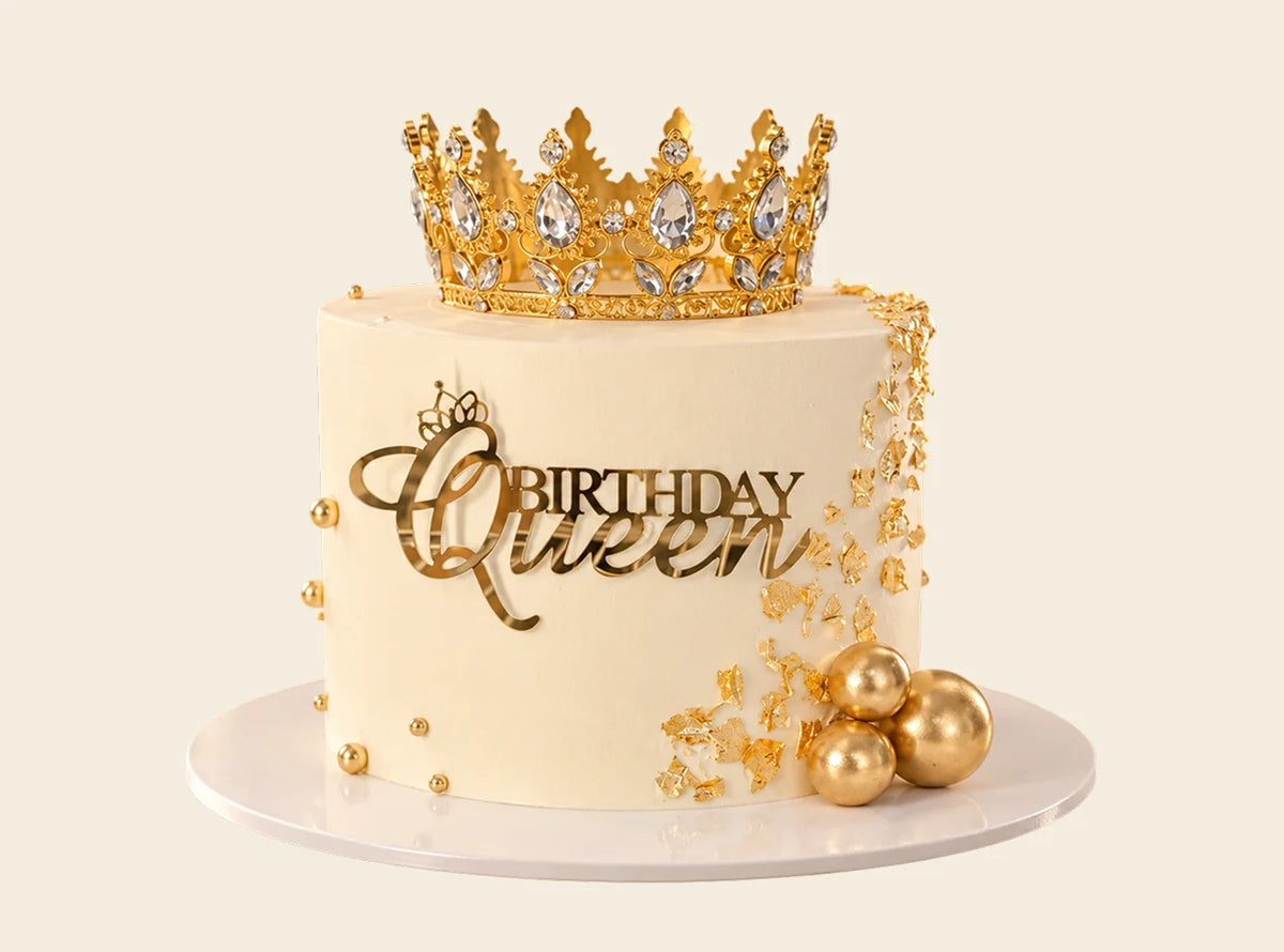 Gold Crown Queen Birthday Cake