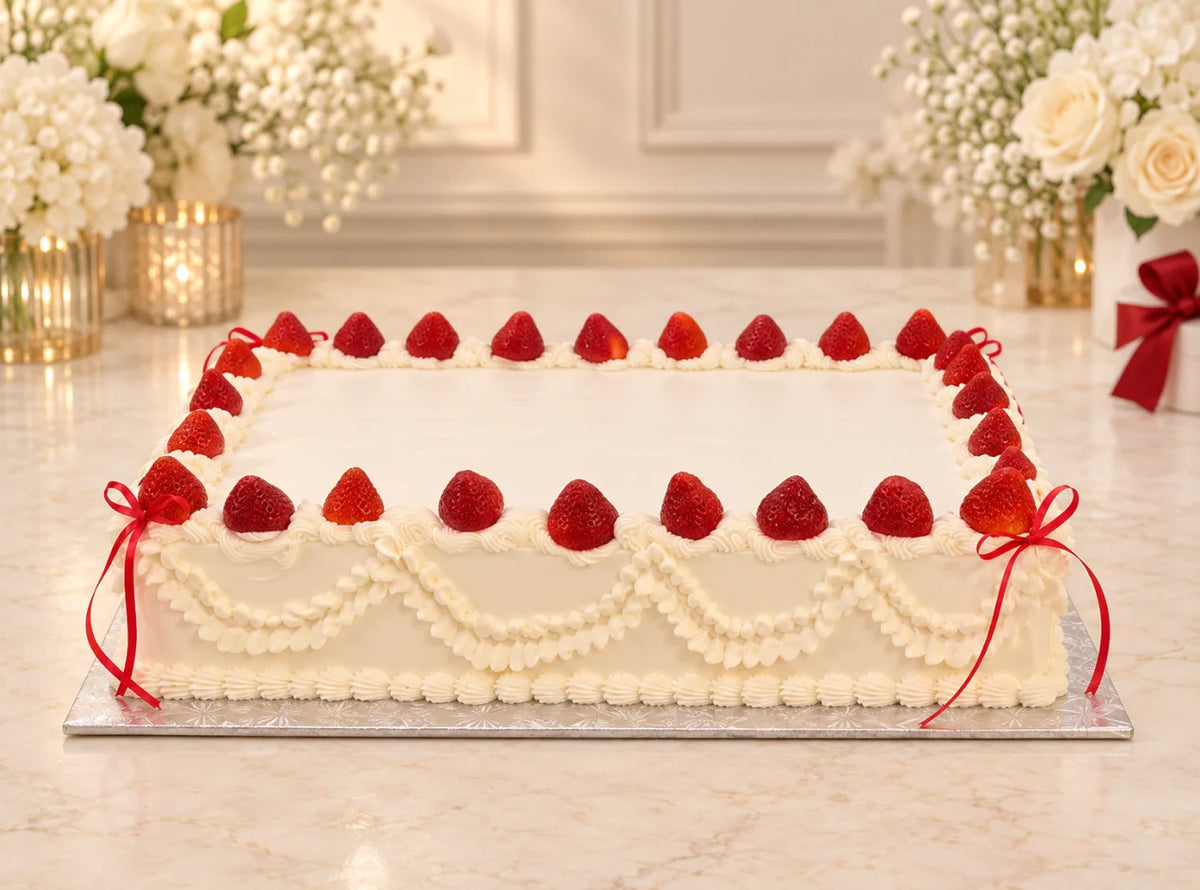 Vintage Strawberry Slab Cake