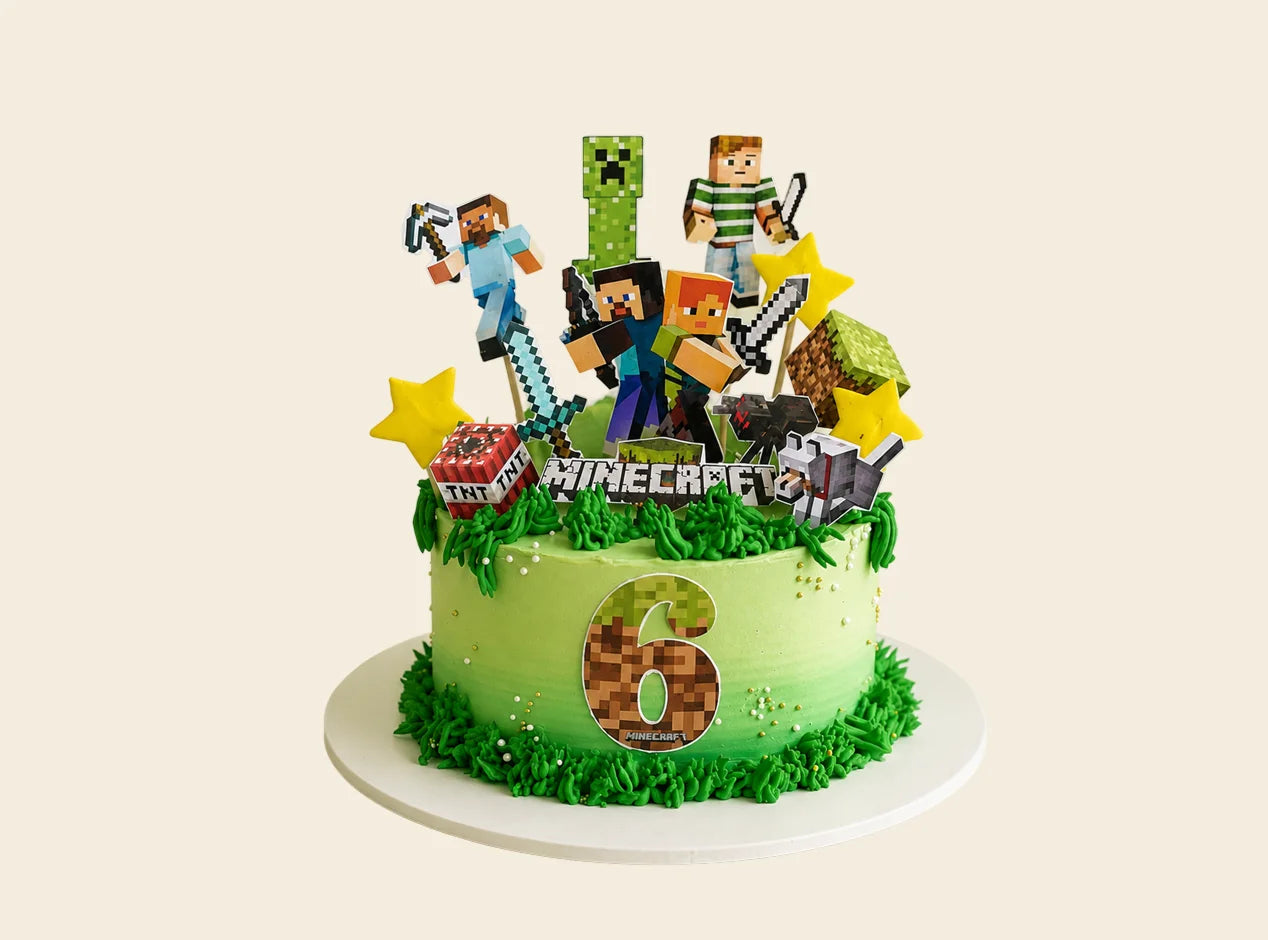 Minecraft Theme Birthday Cake