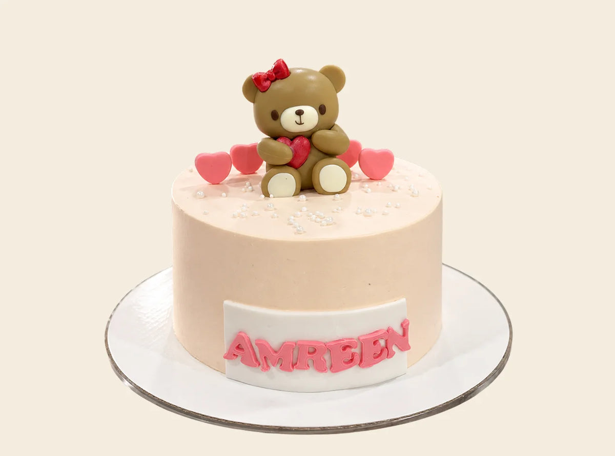 Minimalist Teddy Bear Cake