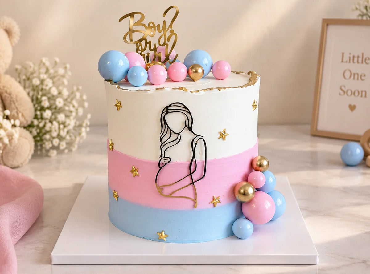 Pink & Blue Baby Shower Cake