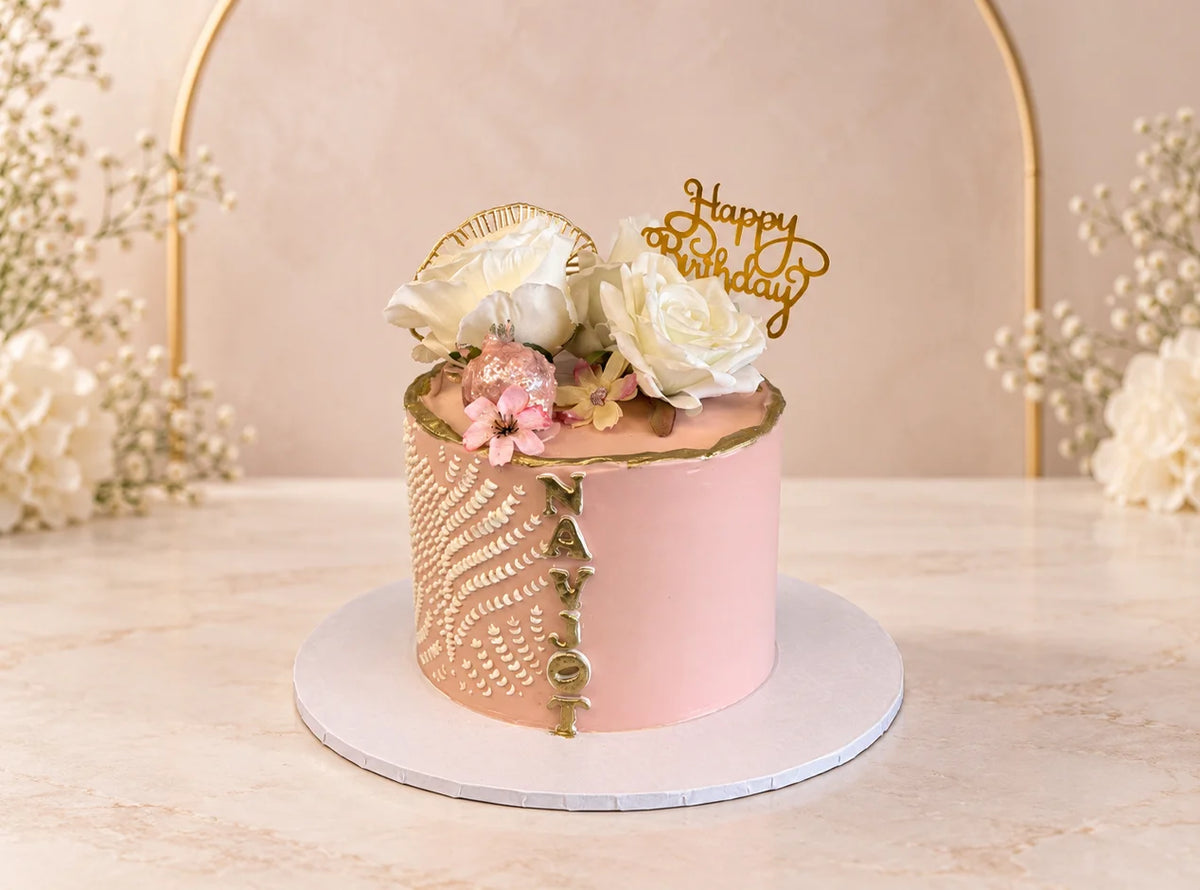 Beautiful Happy Birthday Pink Cake