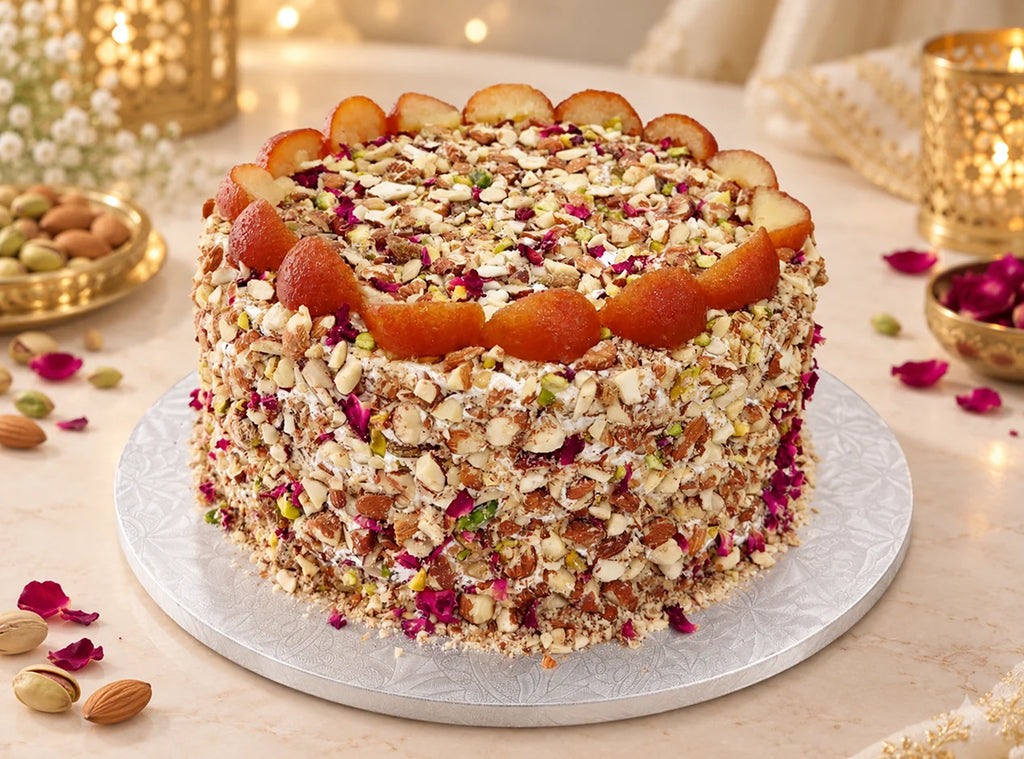 Gulab Jamun Dry Fruit Cake