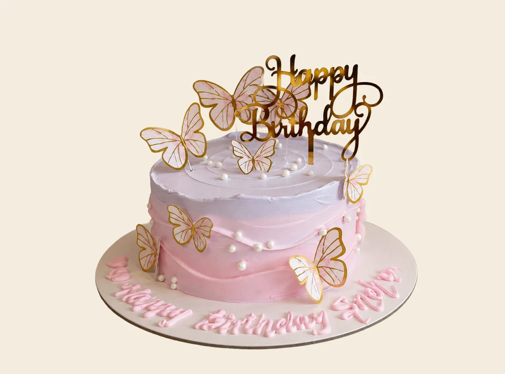 Pastel Butterfly Theme Cake