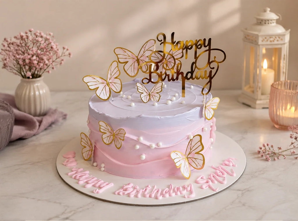 Pastel Butterfly Theme Cake