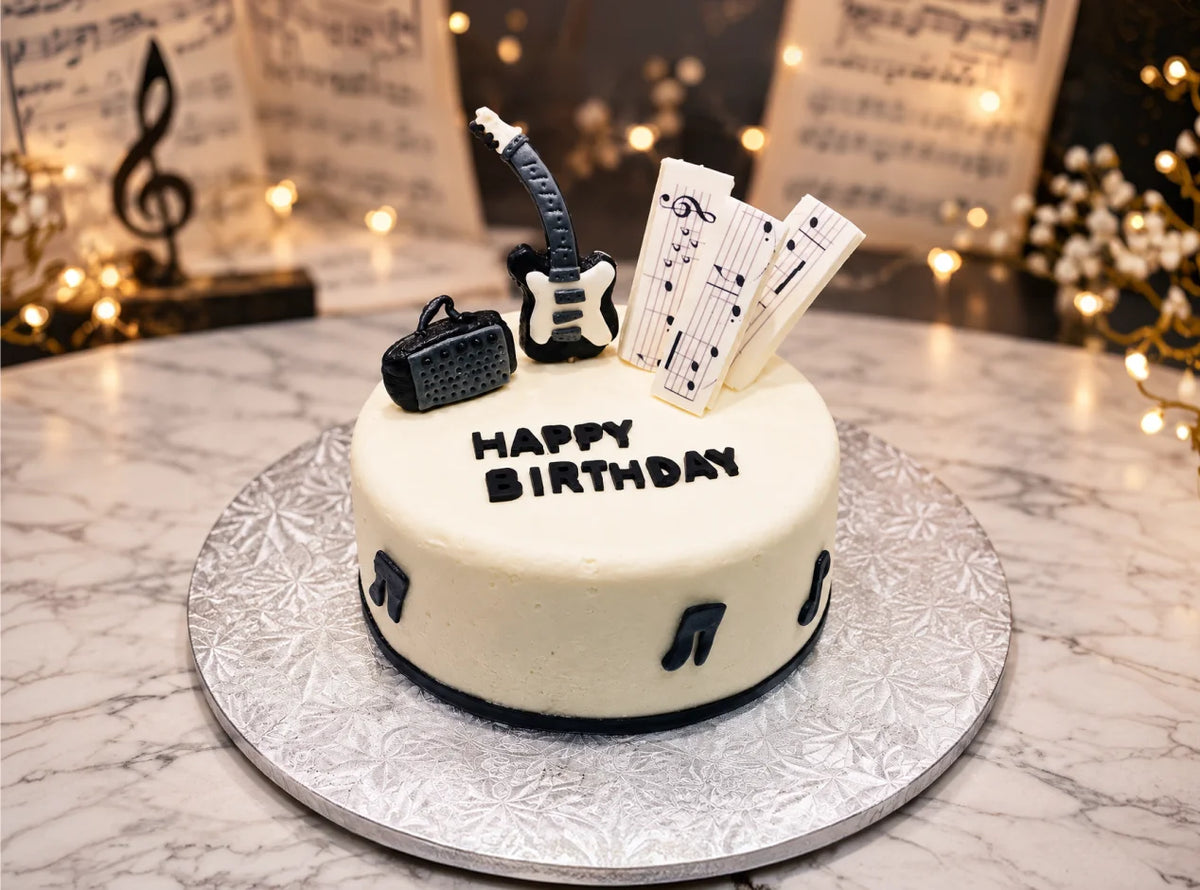 Guitar Theme Cake