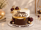 Chocolate Gold & Brown Birthday Cake
