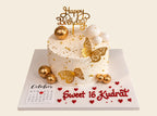 White And Gold Butterfly Cake