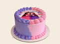Pink and Purple Edible Photo Cake