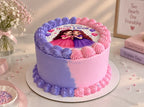 Pink and Purple Edible Photo Cake