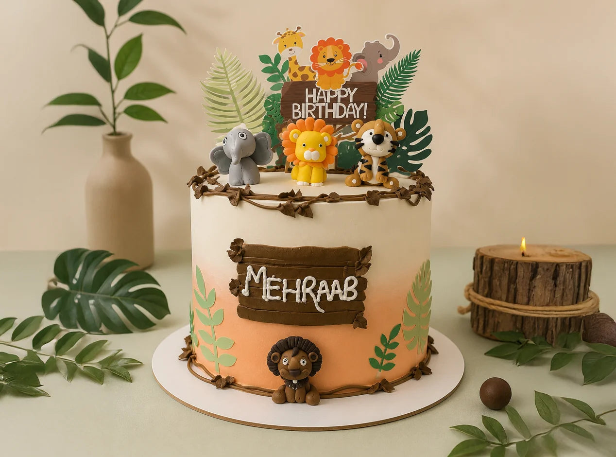 Mehraab’s Jungle Themed Birthday Cake