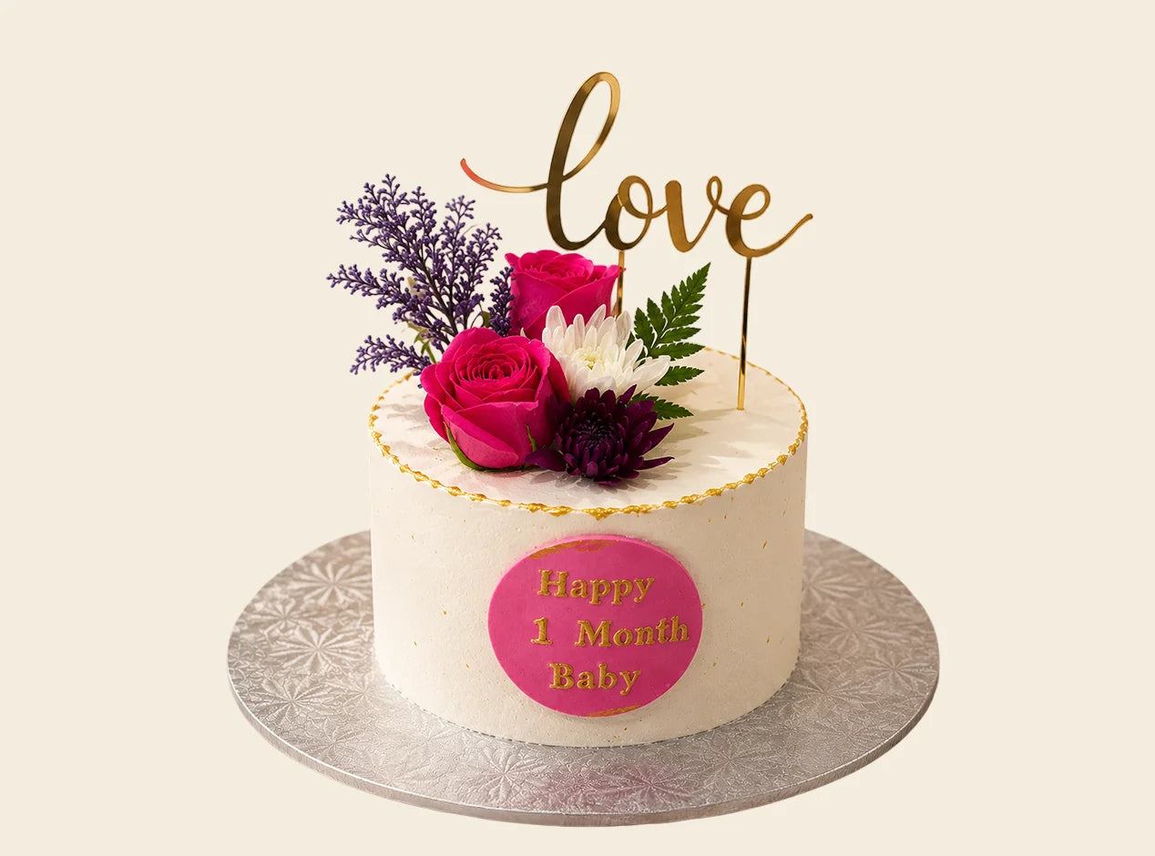 Blooming Love Milestone Cake