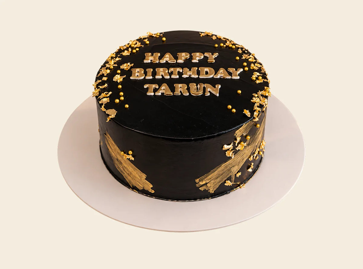 Black And Gold Birthday Cake
