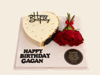 Romantic Heart Birthday Cake With Roses