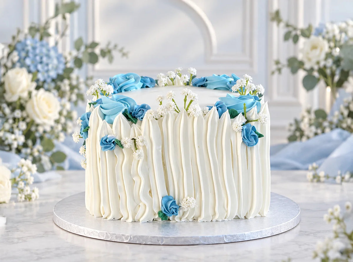 Blue Rose Birthday Cake