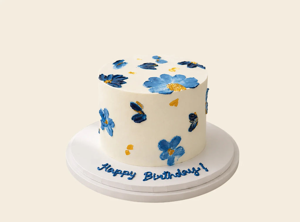 Blue Blossom Birthday Cake