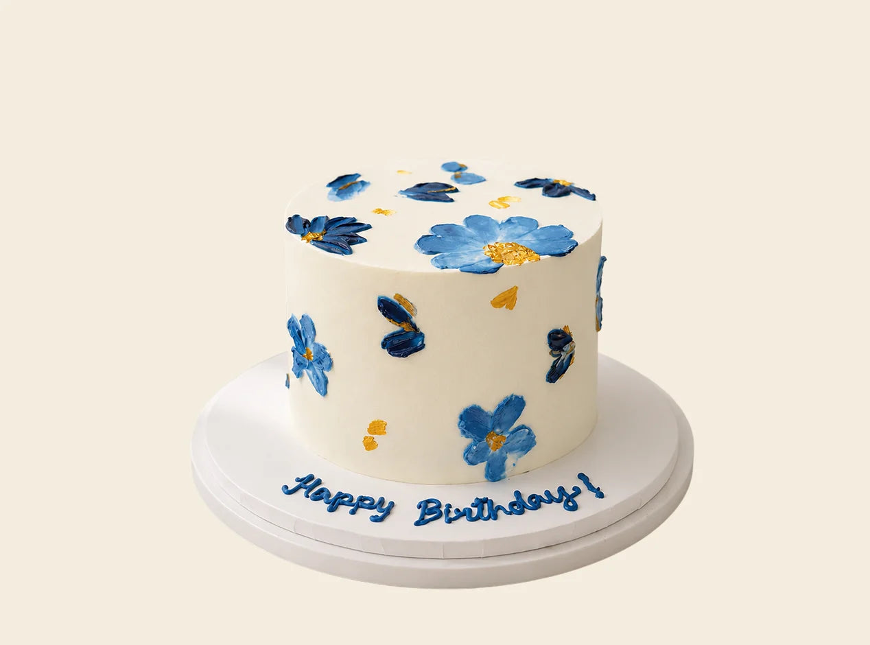 Blue Blossom Birthday Cake
