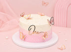 Pink Butterfly First Birthday Cake