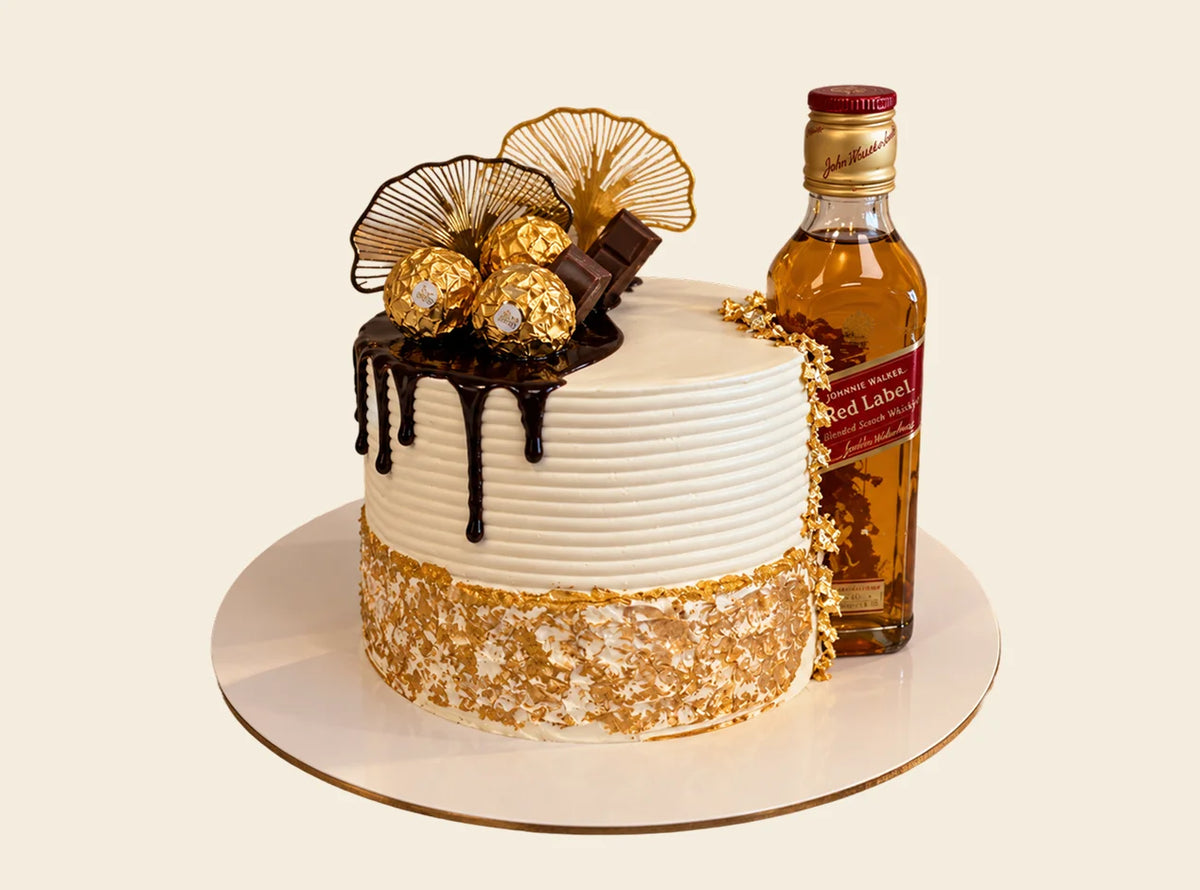 Red Label Whisky Theme Cake