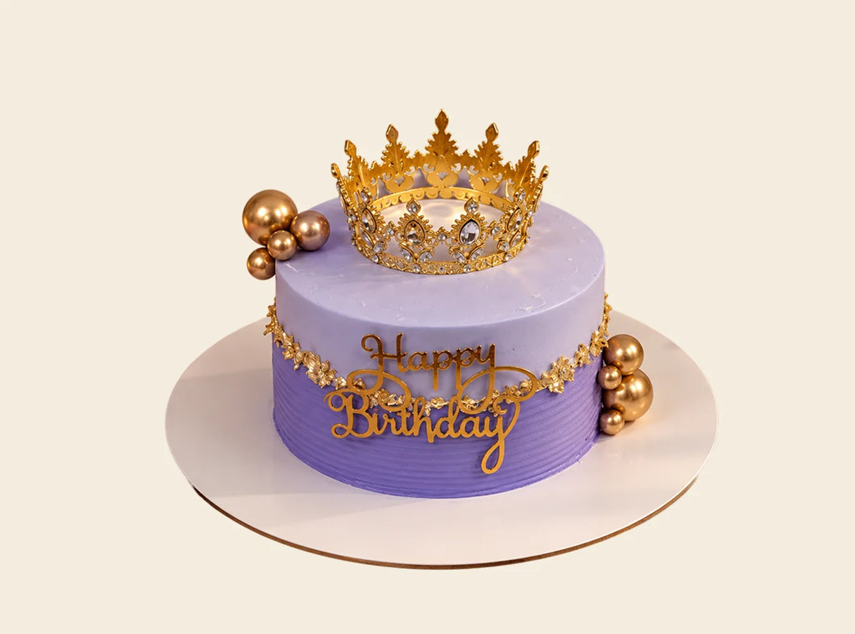 Lavender Princess Crown Birthday Cake