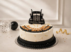 Black and White Truck Themed Cake