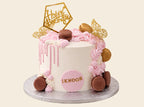 Pink Macaron Drip Birthday Cake