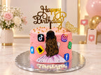 Social Media Theme Birthday Cake