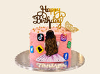 Social Media Theme Birthday Cake