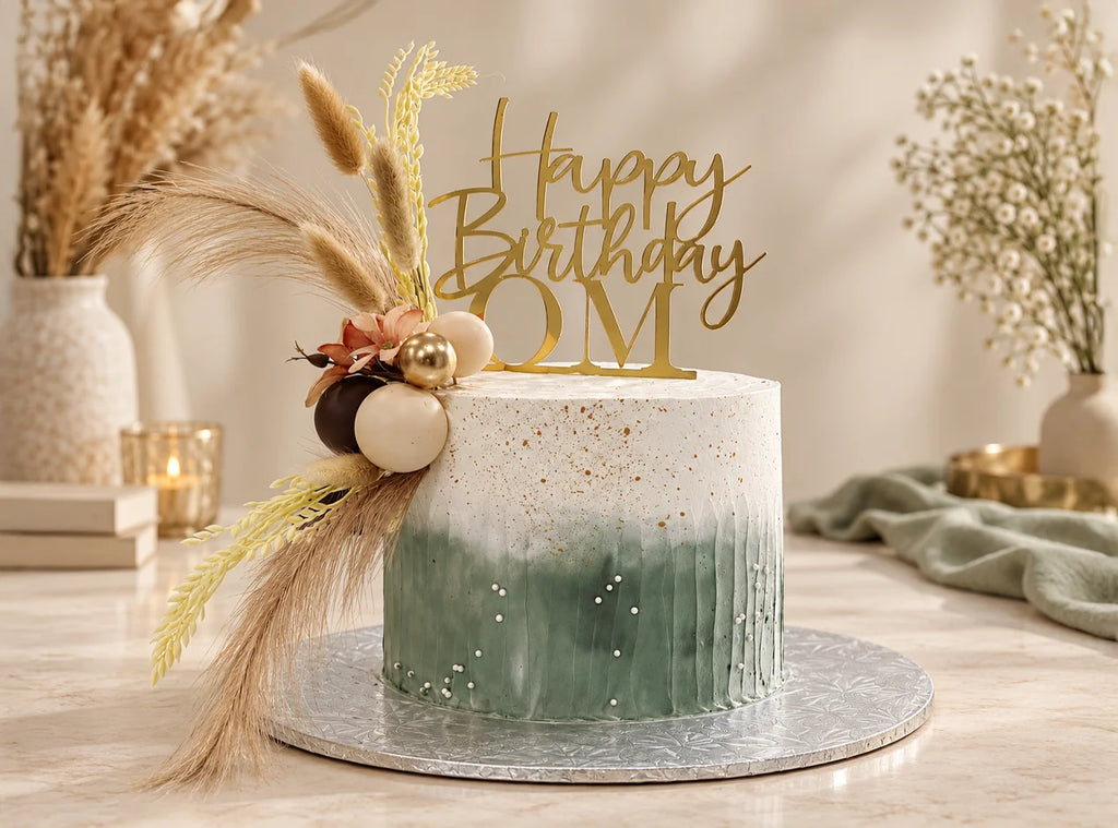 Boho Sage Green Cake