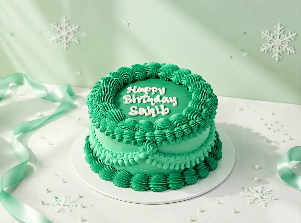 Green Buttercream Birthday Cake