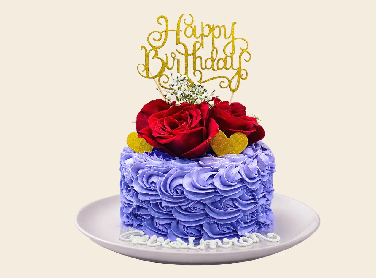 Amethyst Rose Ruffle Cake