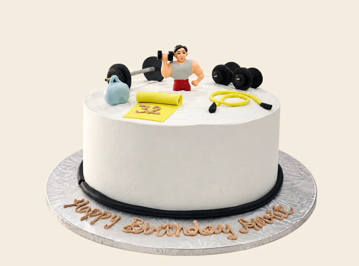 Gym Workout Theme Fondant Cake