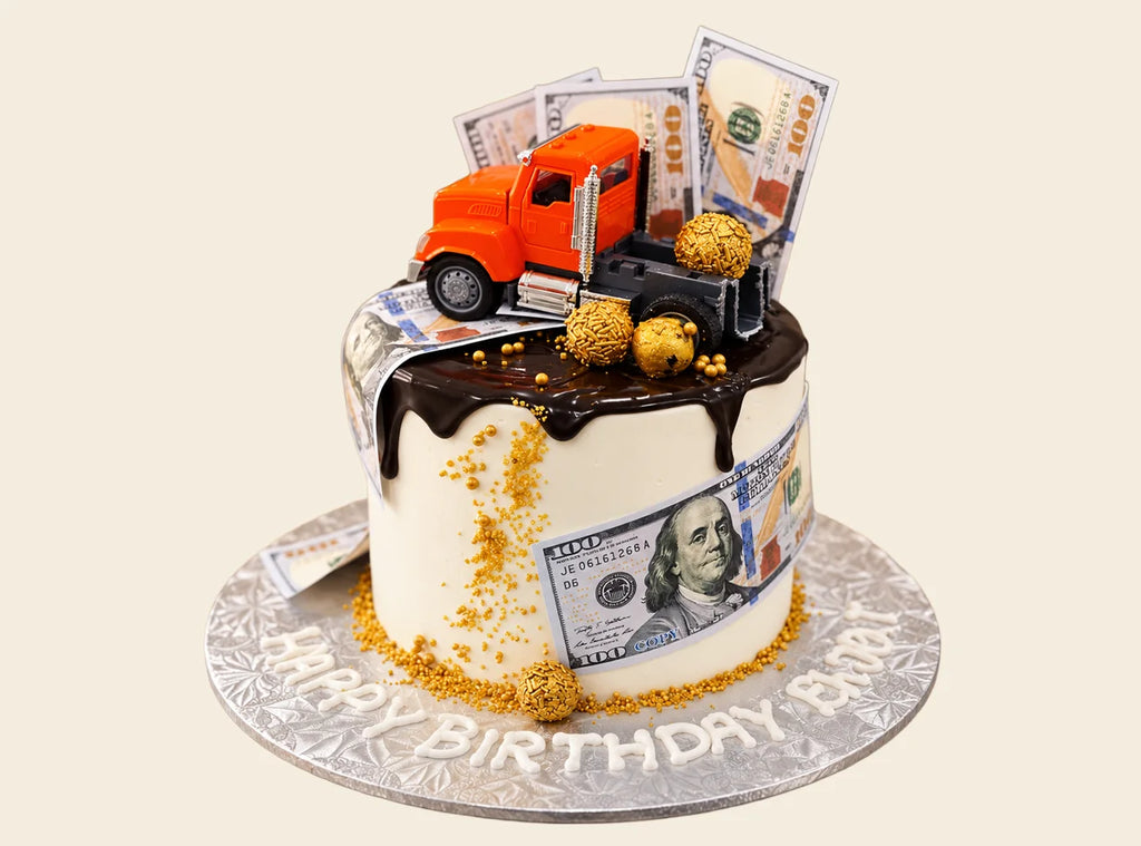 Truck & Dollar Cream Cake