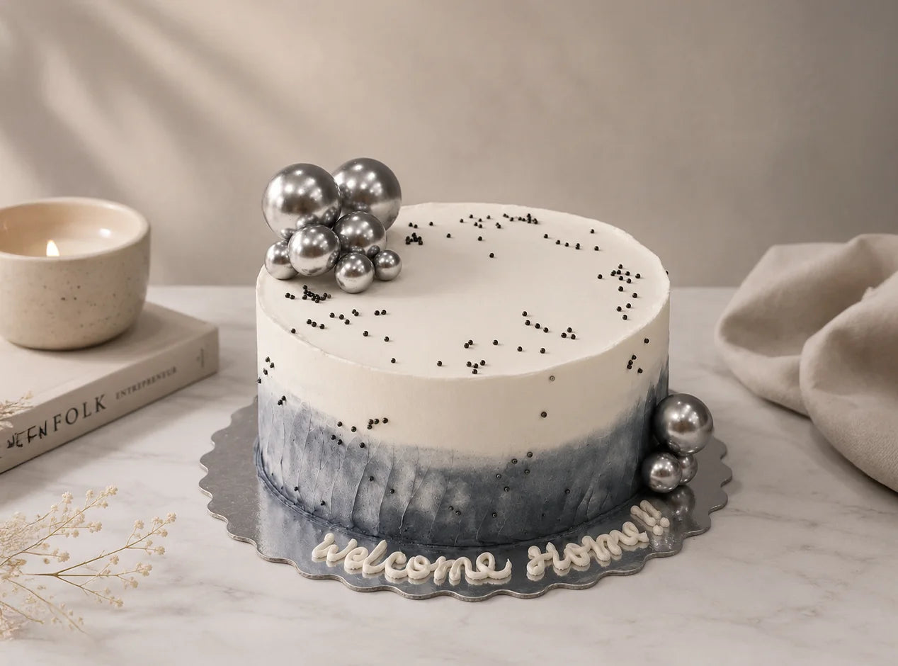 Chrome Welcome Home Cake