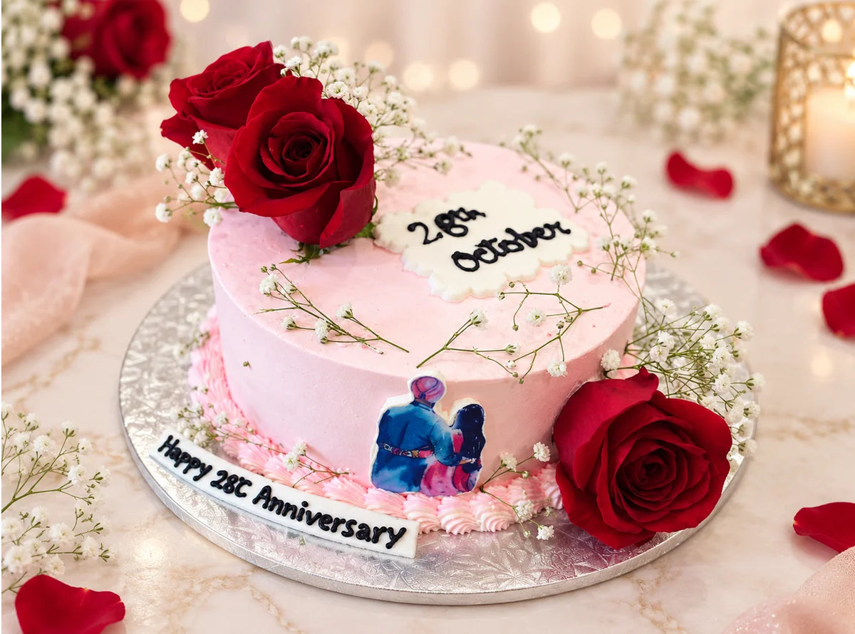 Couple Anniversary Cream Cake