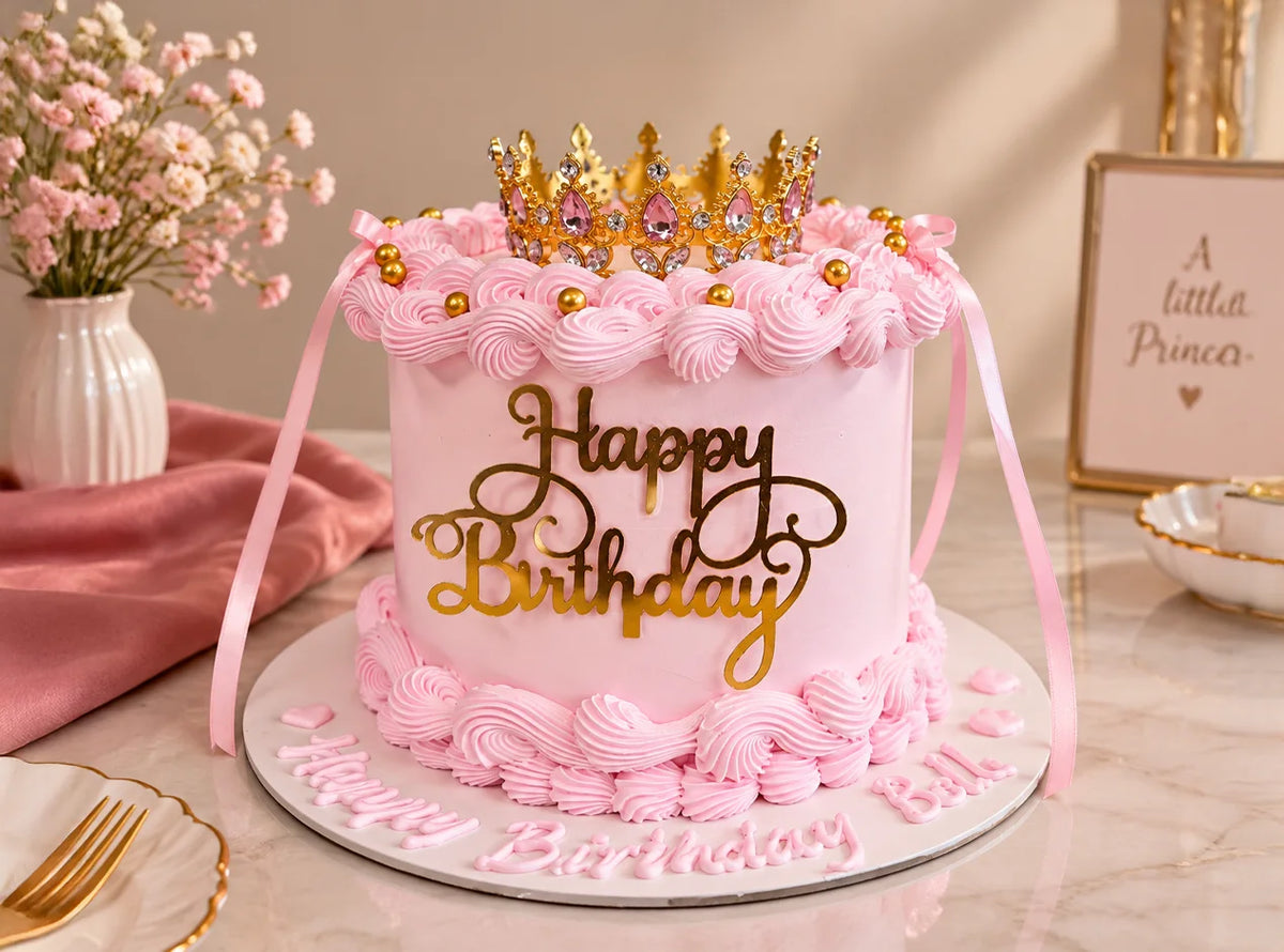 Pink Princess Birthday Cake
