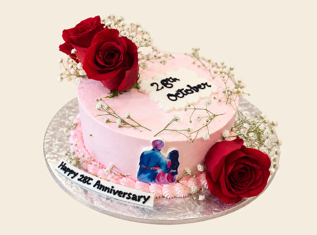 Couple Anniversary Cream Cake