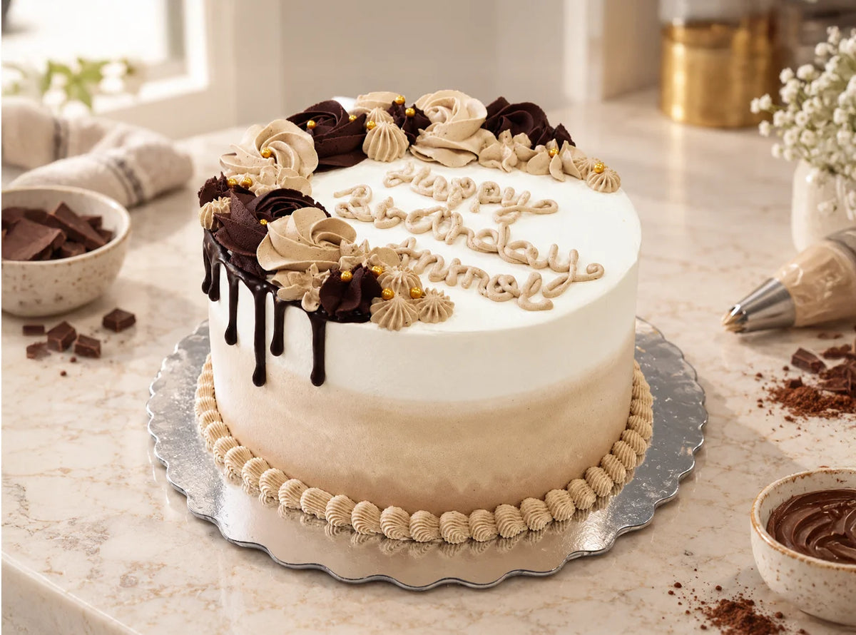 Mocha Ombre Drip Cake