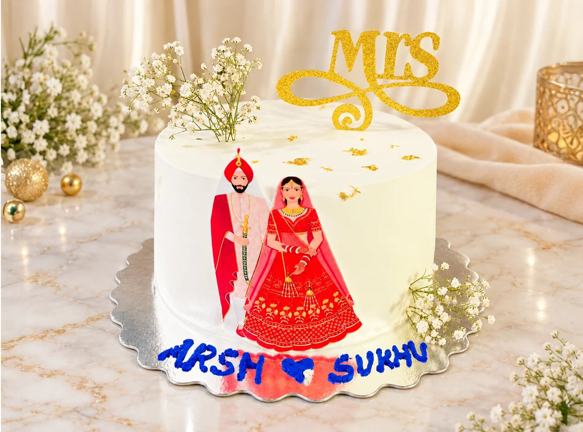 Elegant Mr & Mrs Wedding Cake