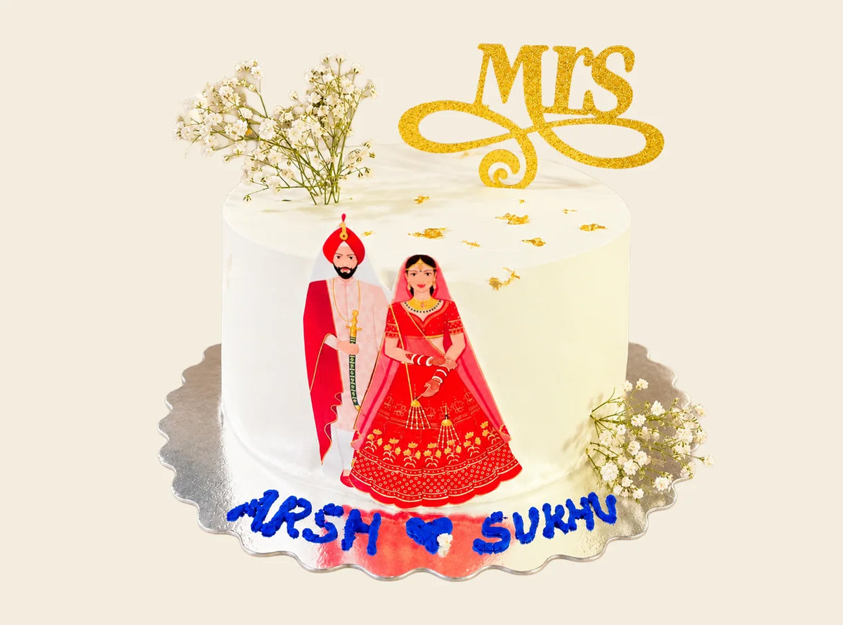 Elegant Mr & Mrs Wedding Cake