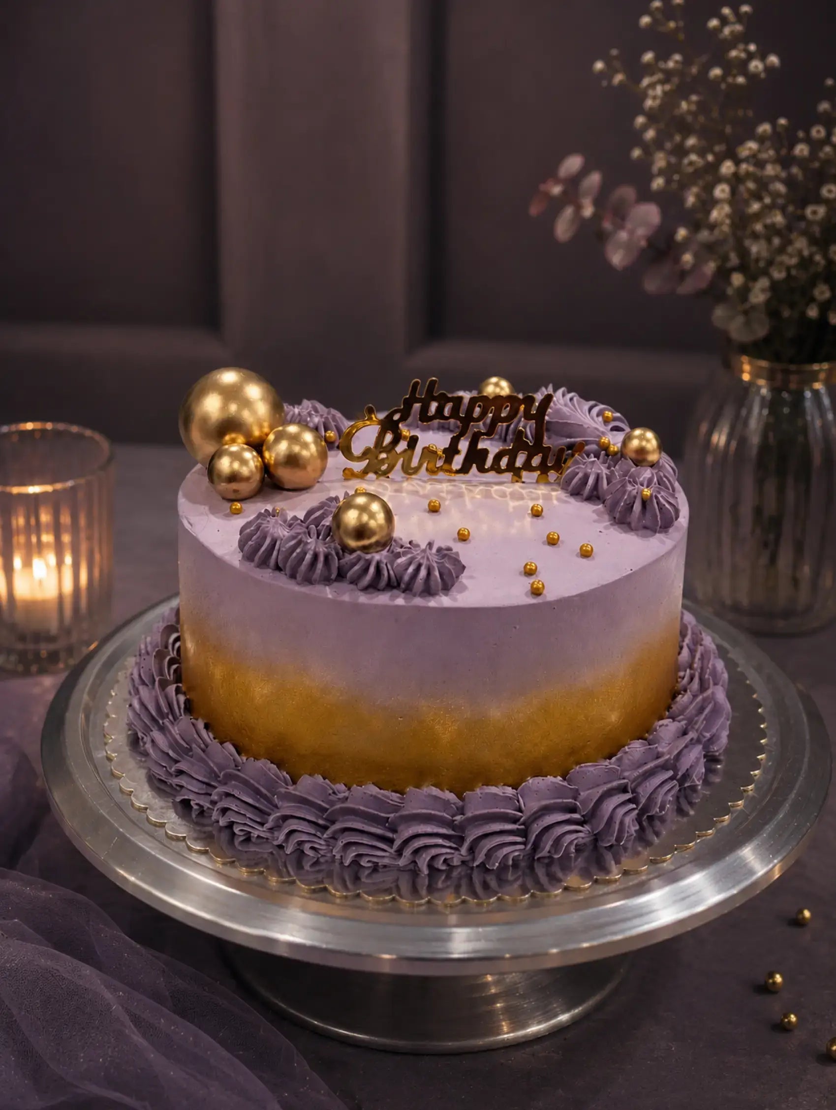 Best Amethyst & Gold Royal Birthday Cake in Brampton Ontario