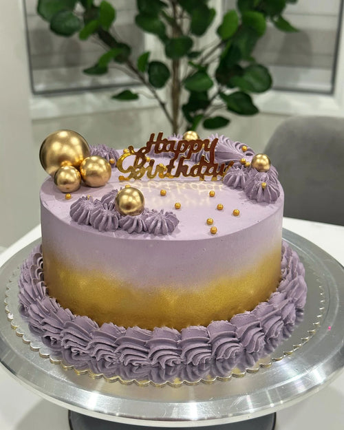 Amethyst & Gold Royal Cake – Eggless Luxury Birthday Cake in Brampton & GTA