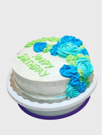 Aqua Blossom Birthday Cake