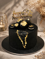 Black & Gold Bliss Anniversary Cake Brampton
