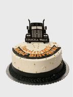 Black and White Truck Themed Cake