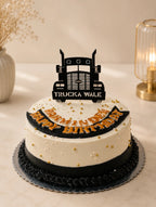 Eggless Black and White Truck Themed Cake in Brampton