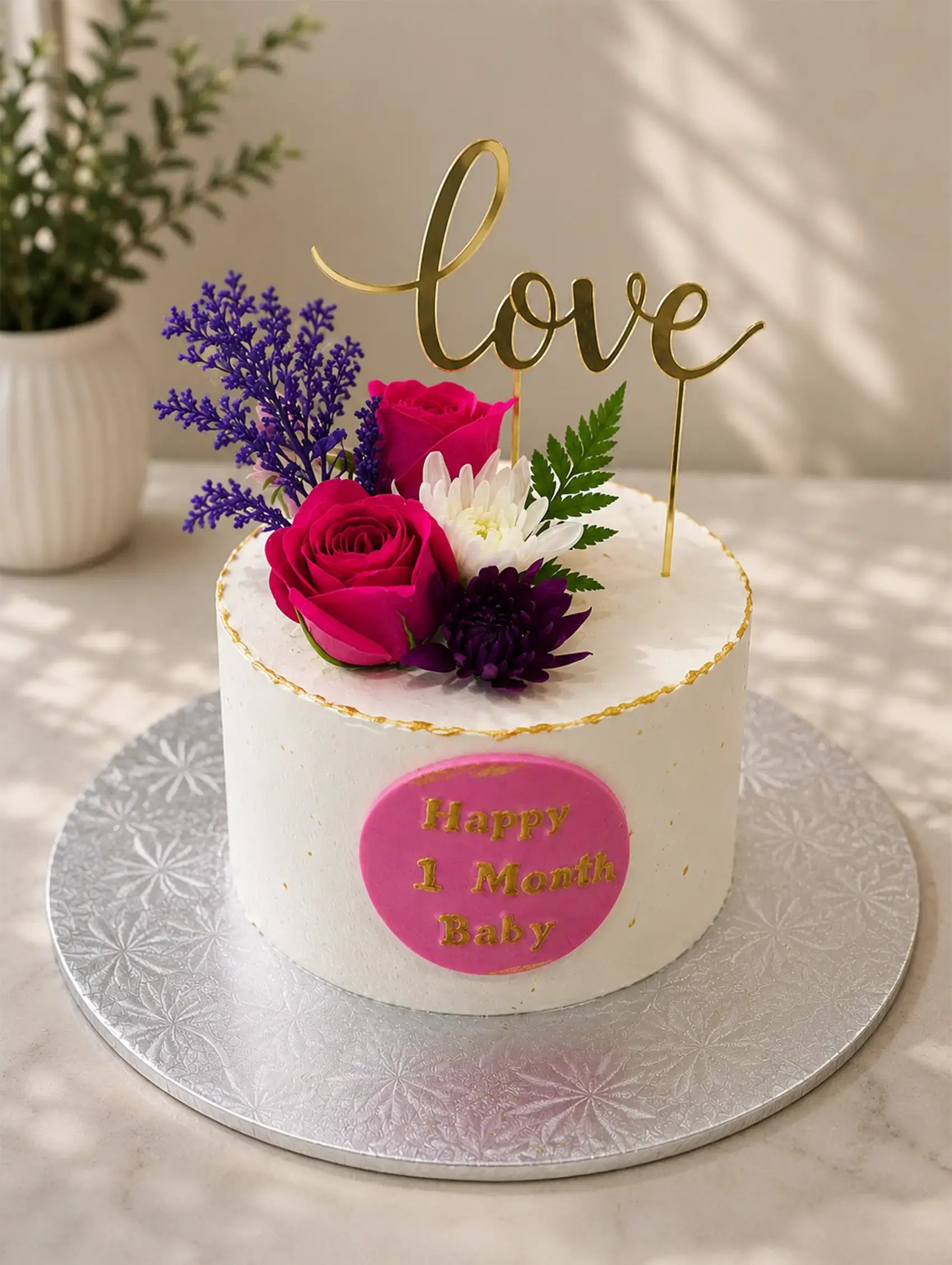 Custom Blooming Love Milestone Cake Brampton